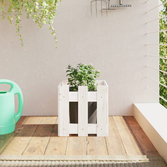 Prolenta Premium - Jardinière bois blanc 30 x 30 x 30 cm - Prolenta premium p315.9 - Image 2