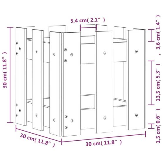 Prolenta Premium - Jardinière bois blanc 30 x 30 x 30 cm - Prolenta premium p315.9 - Image 9