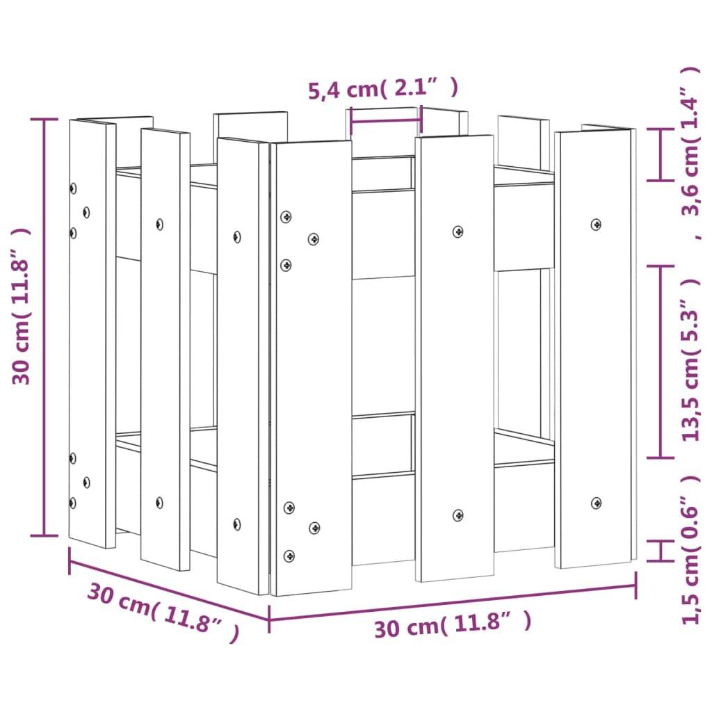 Prolenta Premium - Jardinière bois blanc  30 x 30 x 30 cm  - Prolenta premium p315.9 - Image 9