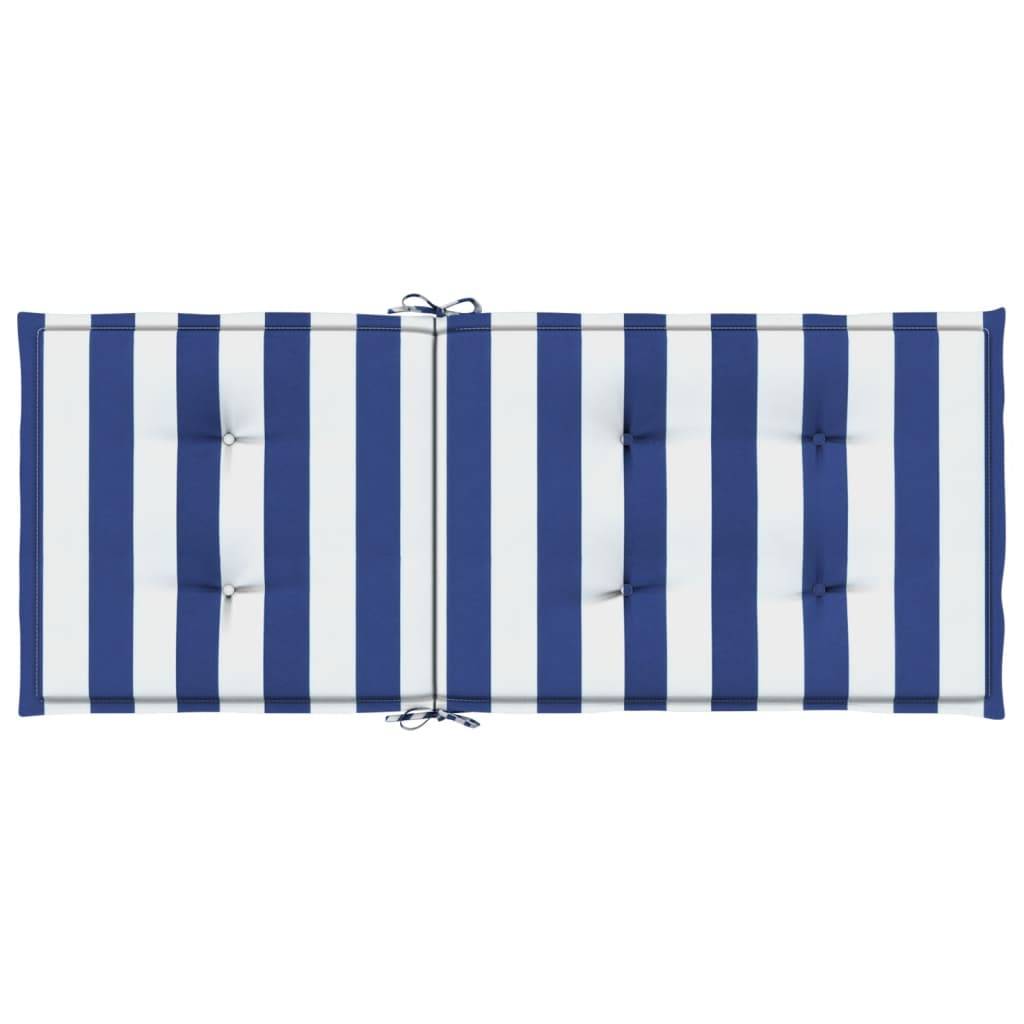 PANGIVO - Coussins de chaise dossier haut lot de 6 polyester rayures bleu et blanc 120 x 50 x 3 cm - PANGIVO - Image 7