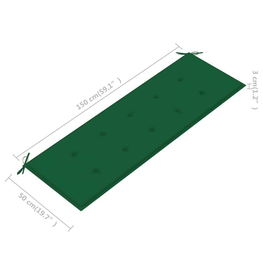 Helloshop26 - Banc de jardin meuble de patio d'extérieur terrasse avec coussin 157 cm bois d'acacia massif - Image 8