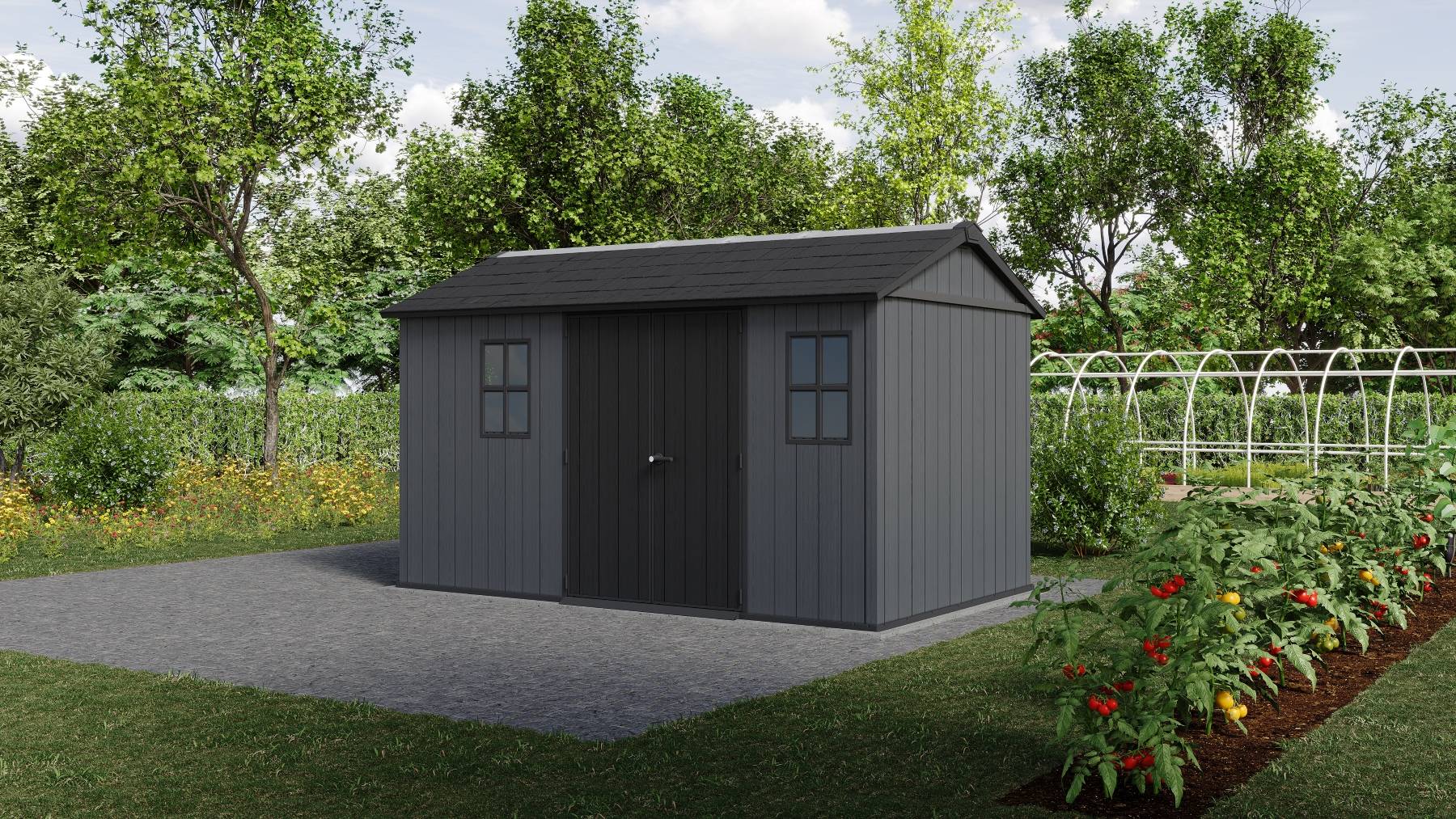 Keter - Abri de jardin Newton Plus 1375 - 8,6 m² - Gris Aspect bois - KETER - Image 3