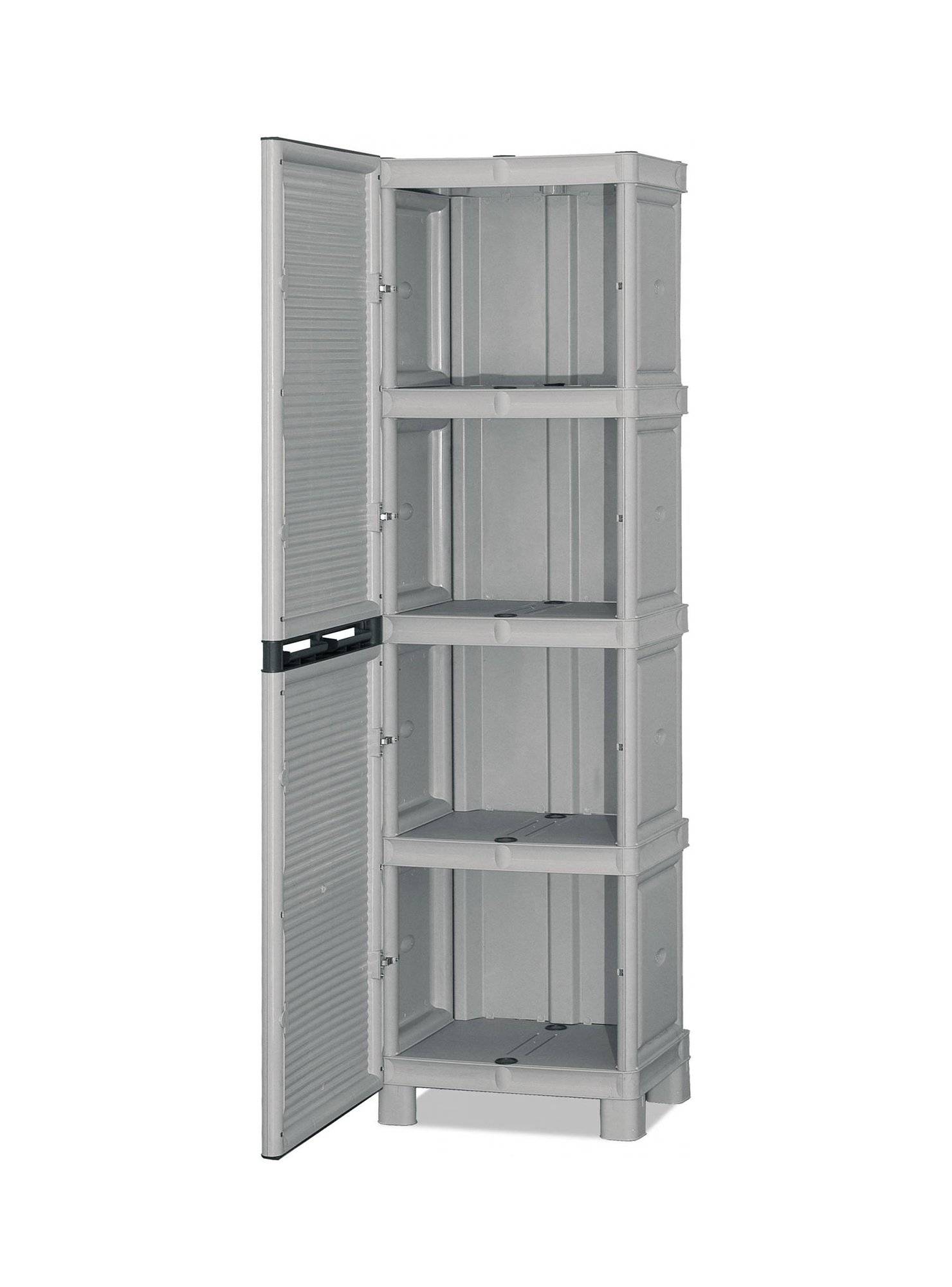Dmora - Armoire d'extérieur Dbeghett, Armoire polyvalente, Armoire de buanderie, Armoire d'extérieur, 100% Made in Italy, Gris clair, 50x39h172 cm - Dmora - Image 4