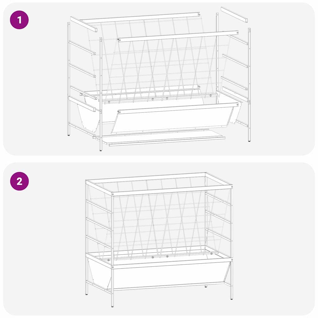 Distributeur Fourrage Galvanisé 15kg Grand Troupeau Argent - ComfortXL Outdoor Living - Image 6