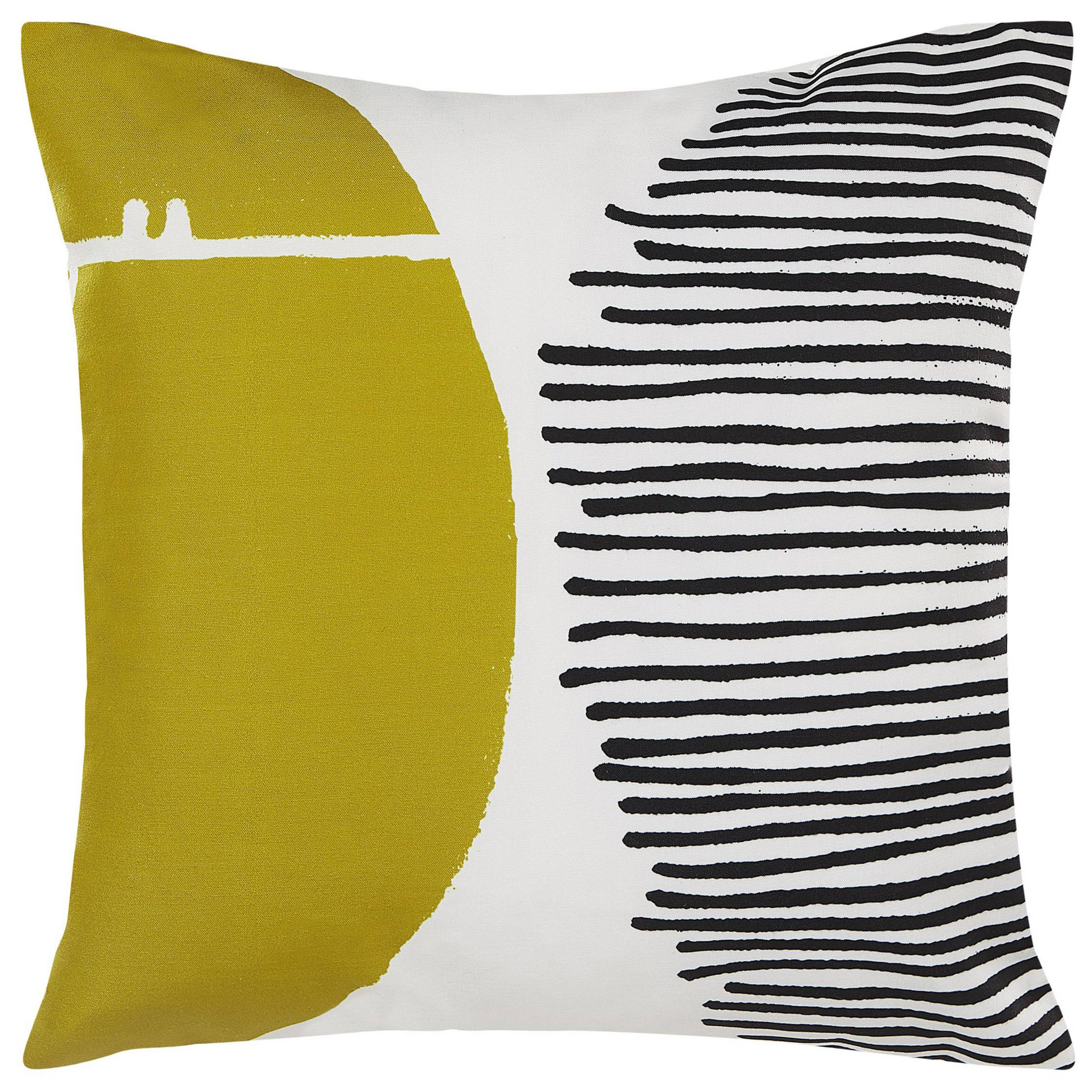 Beliani - Lot de 2 Coussins Décoratifs d'Extérieur à Motif Abstrait Jaune et Noir Fond Blanc Housse Amovible et Tissu Résistant pour Jardin Terrasse - Image 4