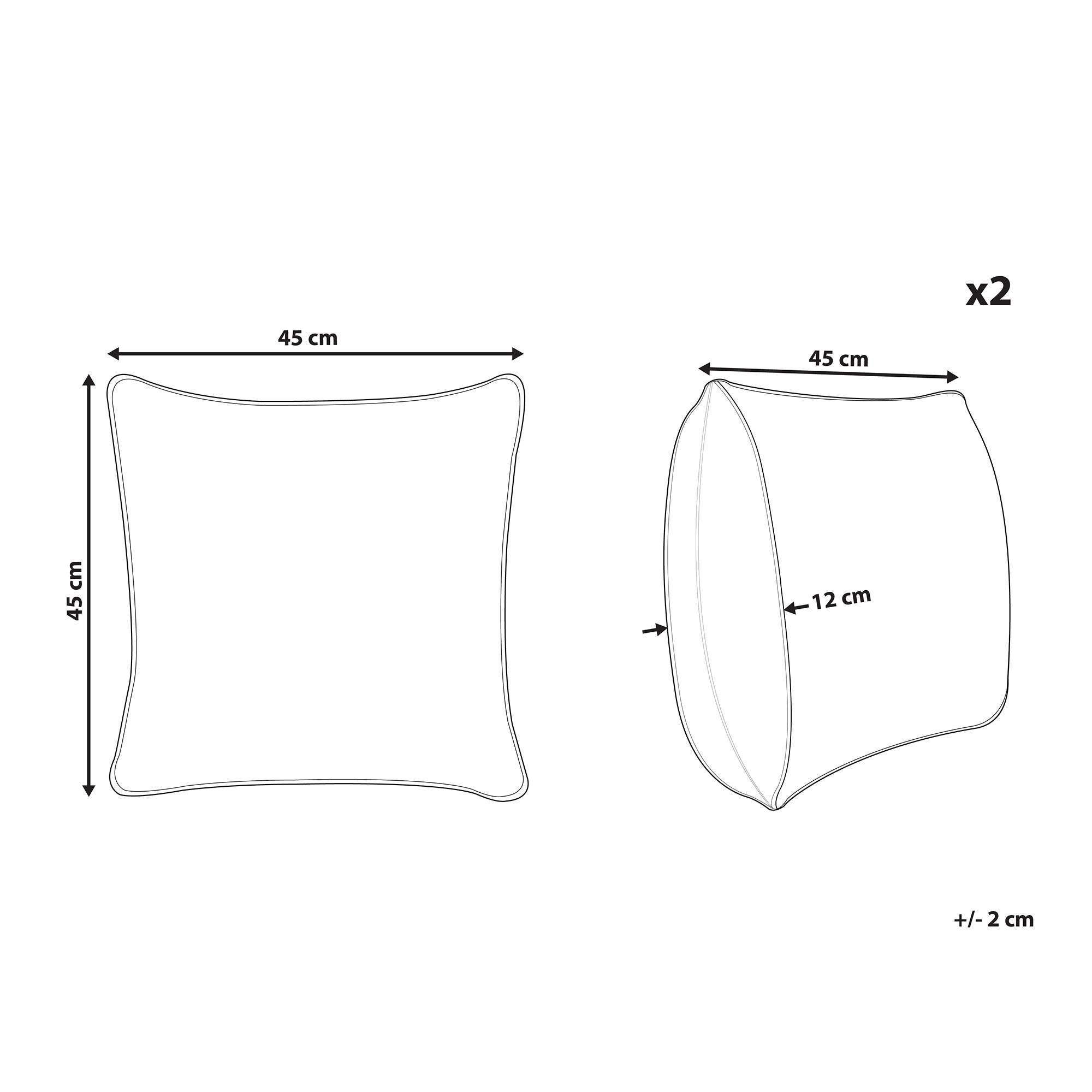 Beliani - Lot de 2 Coussins Décoratifs d'Extérieur à Motif Abstrait Jaune et Noir Fond Blanc Housse Amovible et Tissu Résistant pour Jardin Terrasse - Image 3