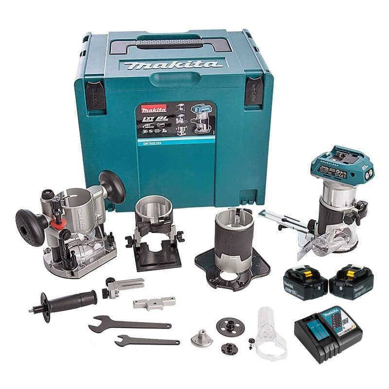 Affleureuse 18 V LXT - MAKITA - avec 2 batteries 18V 5.0Ah - chargeur - accessoires - MakPak - DRT50RTJX3 - Image 1
