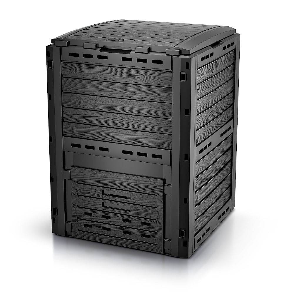 Vounot - Composteur de jardin 300L Qualité Supérieure pour Jardin Déchets Imitation Style bois noir - Image 1