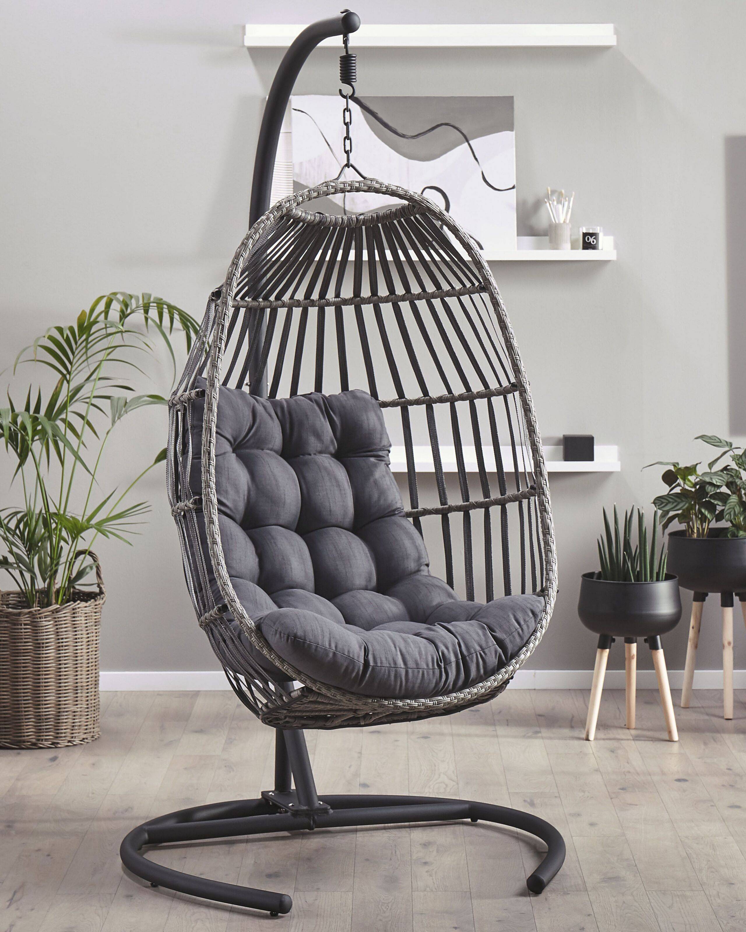 Beliani - Chaise porte-à-faux Tissu Gris foncé SESIA - Beliani - Image 1