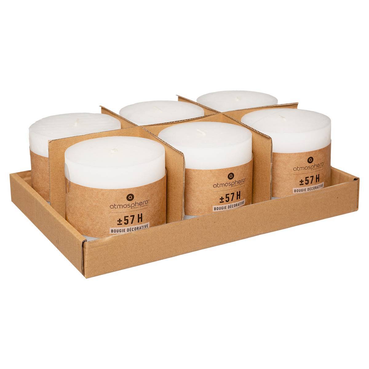 Atmosphera - Bougie rustique "Olia" blanc 663g - Atmosphera Créateur d'intérieur - Image 4