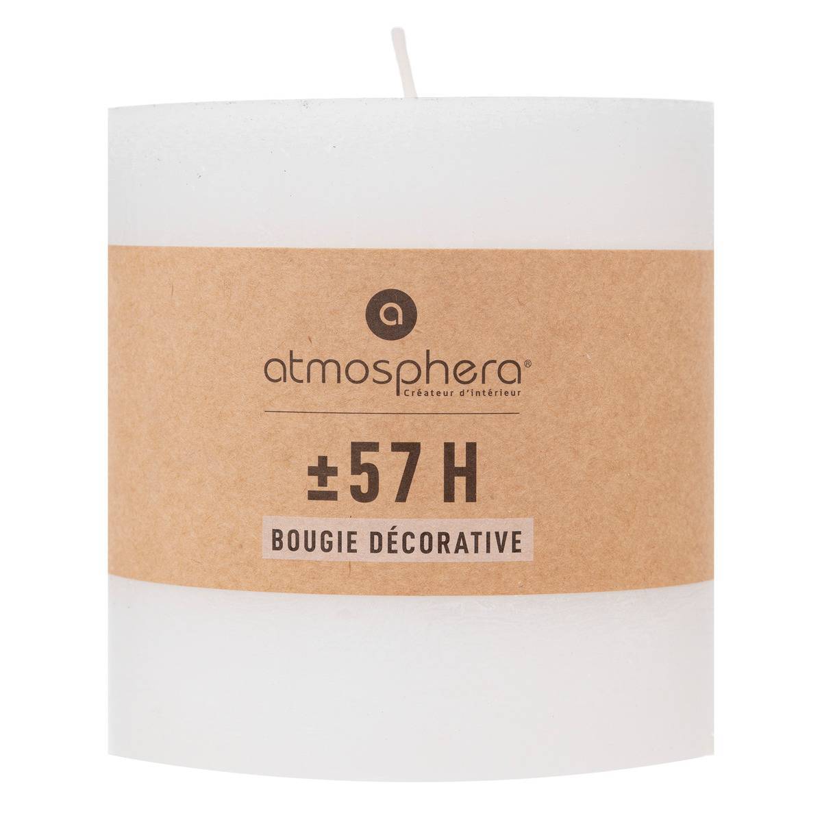 Atmosphera - Bougie rustique "Olia" blanc 663g - Atmosphera Créateur d'intérieur - Image 2