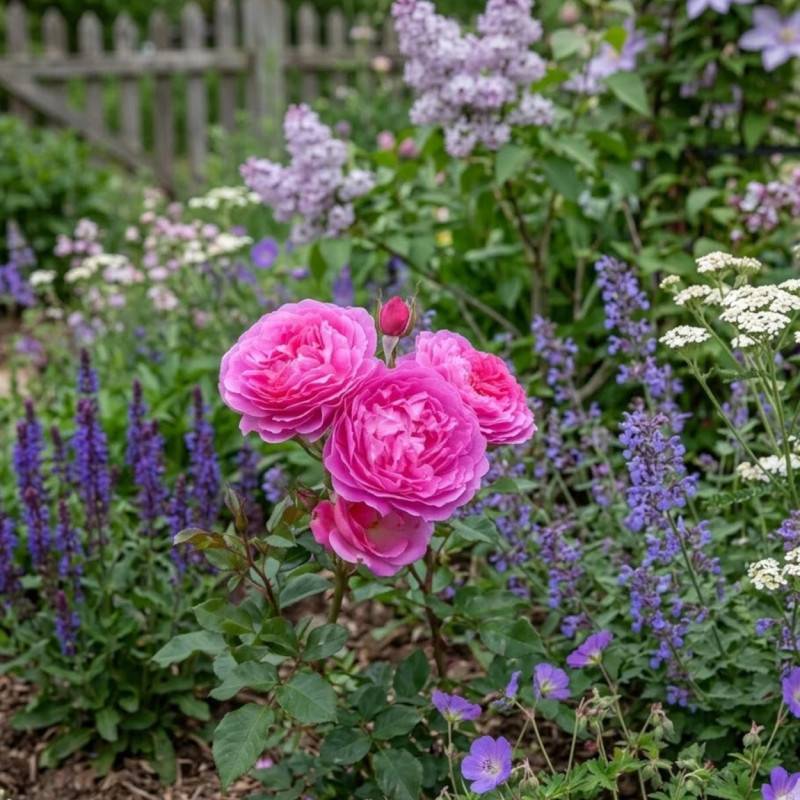 Rosier à fleurs groupées Baie des Anges Romantica® 'Radprov' à fleurs Rose - feuillage Caduc - Pot de 3L - 20/40 cm-  hauteur à maturité De 0,50 m à 1 - Image 2