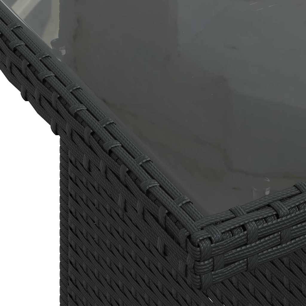 ComfortXL - Salon de jardin 8 places résine tressée avec table ajustable et coffres de rangement Noir – ComfortXL Outdoor Living - Image 4
