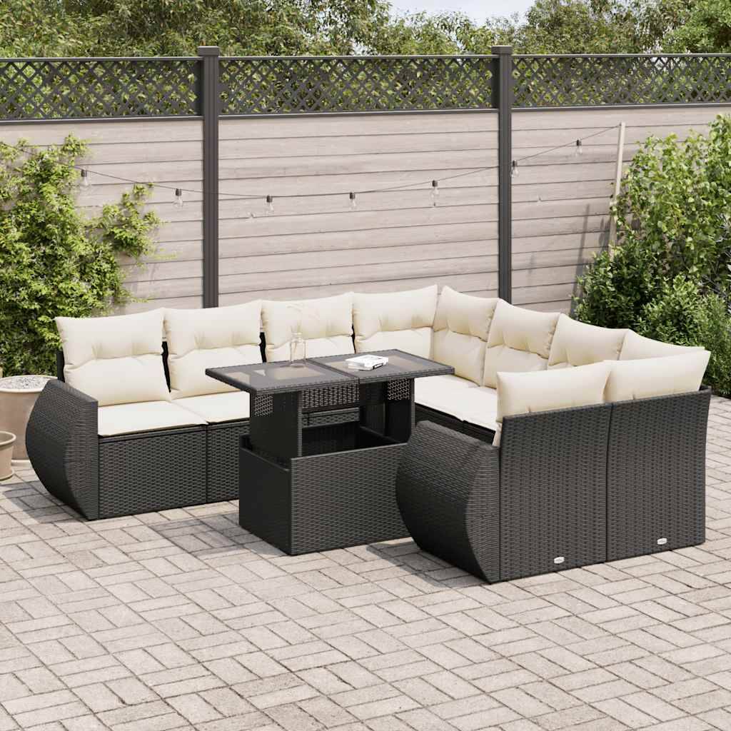 ComfortXL - Salon de jardin 8 places résine tressée avec table ajustable et coffres de rangement Noir – ComfortXL Outdoor Living - Image 1