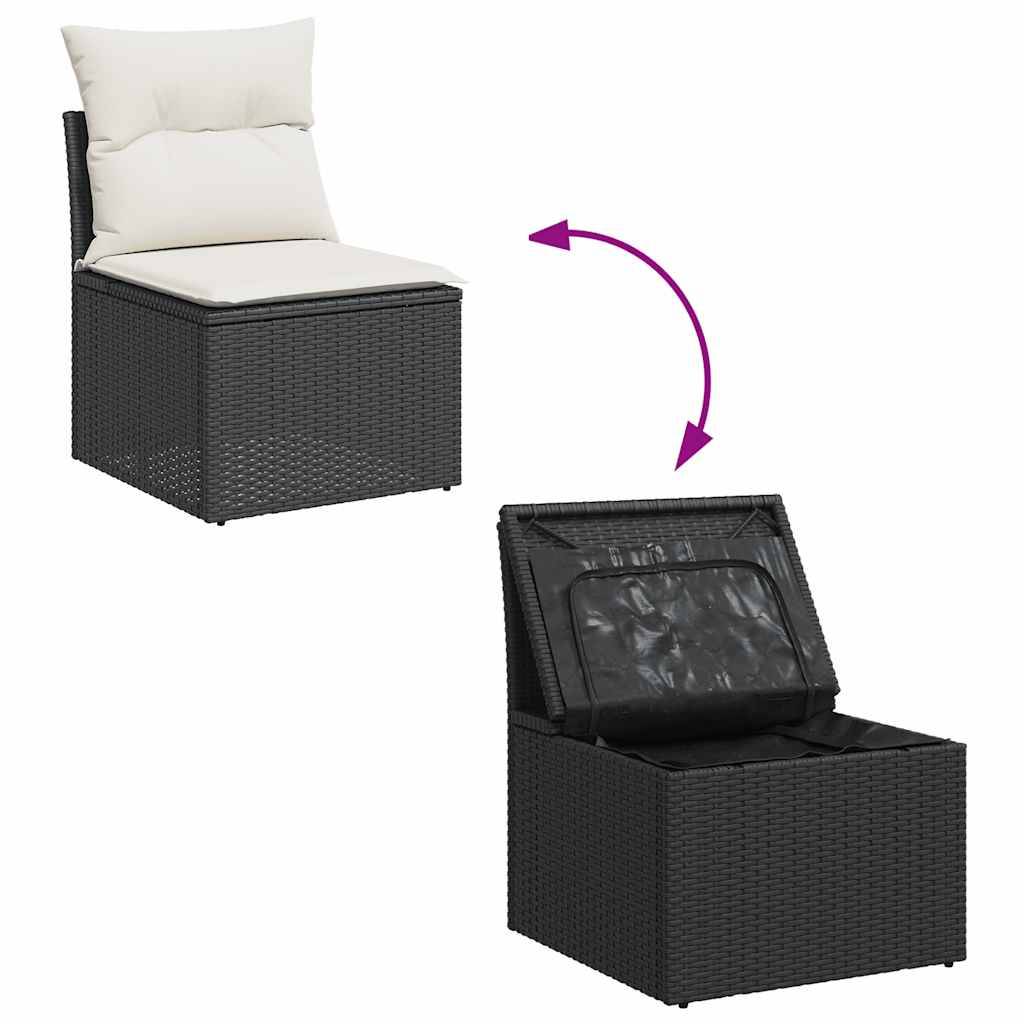 ComfortXL - Salon de jardin 8 places résine tressée avec table ajustable et coffres de rangement Noir – ComfortXL Outdoor Living - Image 7
