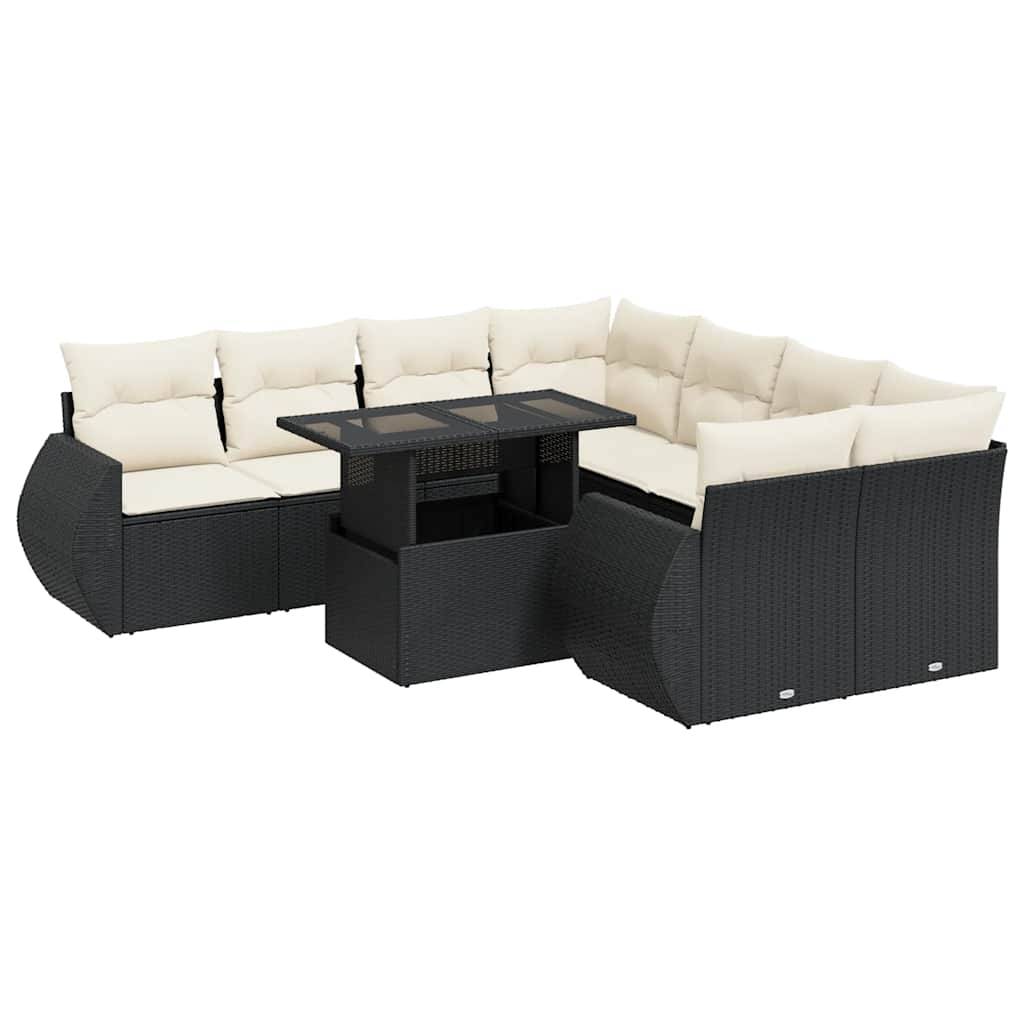 ComfortXL - Salon de jardin 8 places résine tressée avec table ajustable et coffres de rangement Noir – ComfortXL Outdoor Living - Image 2