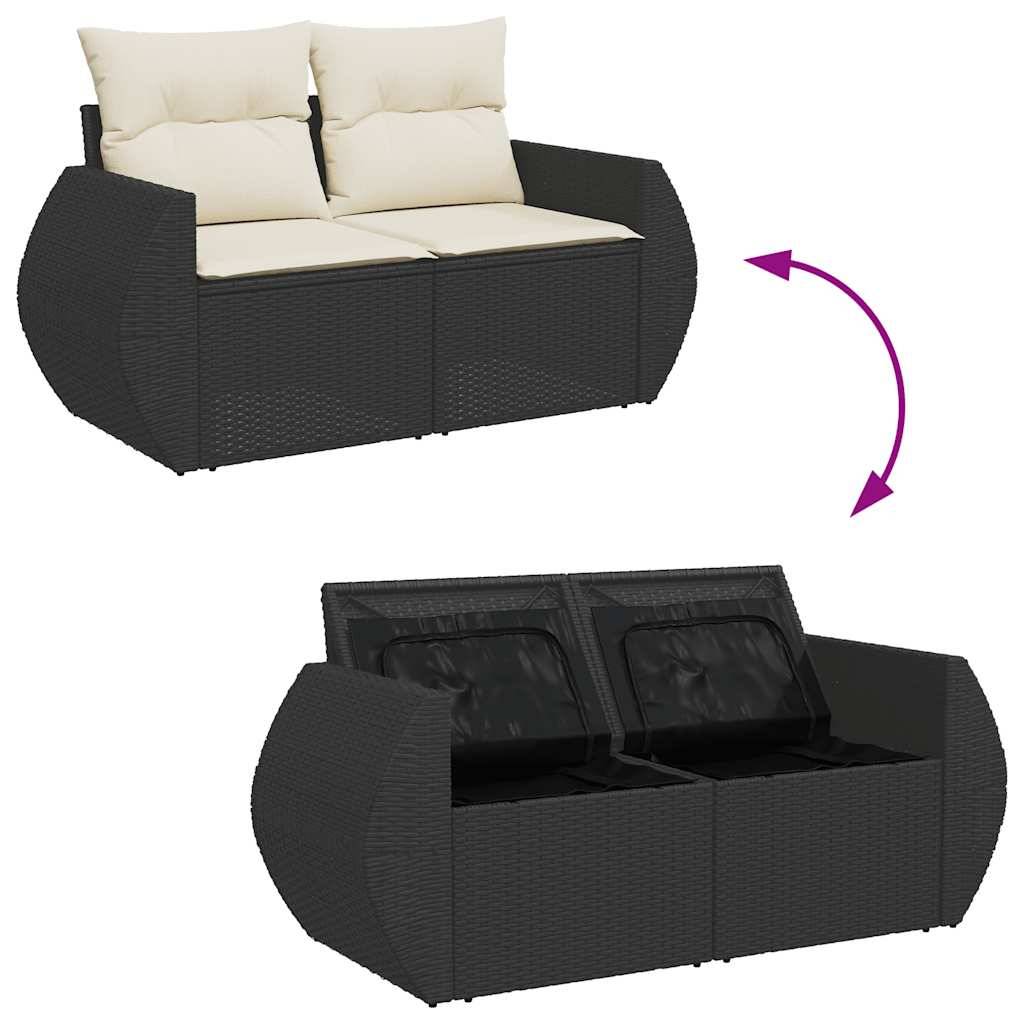 ComfortXL - Salon de jardin 8 places résine tressée avec table ajustable et coffres de rangement Noir – ComfortXL Outdoor Living - Image 8