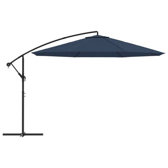 Parasol déporté aluminium et polyester bleu foncé 350 x 350 x 268 cm - PANGIVO - Image 3