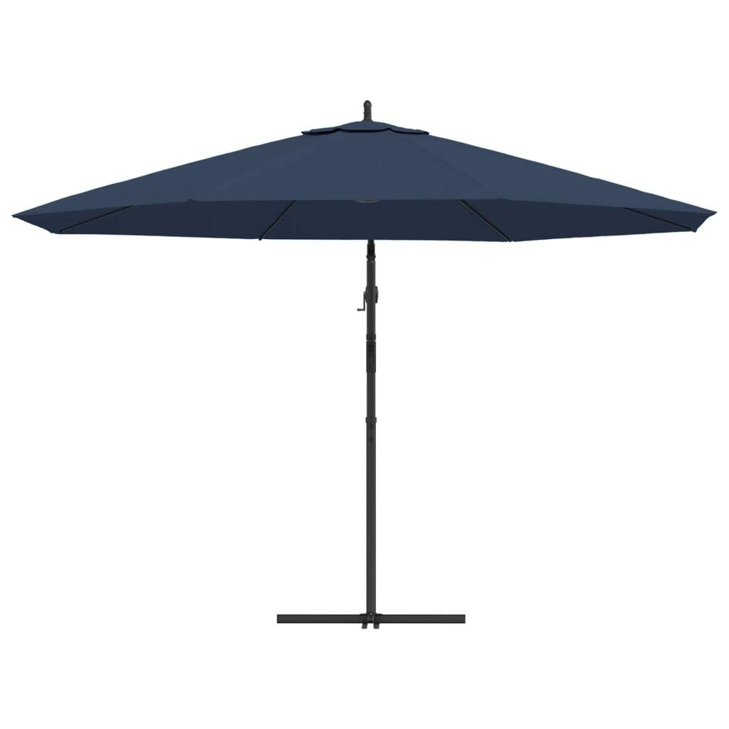 Parasol déporté aluminium et polyester bleu foncé 350 x 350 x 268 cm - PANGIVO - Image 5