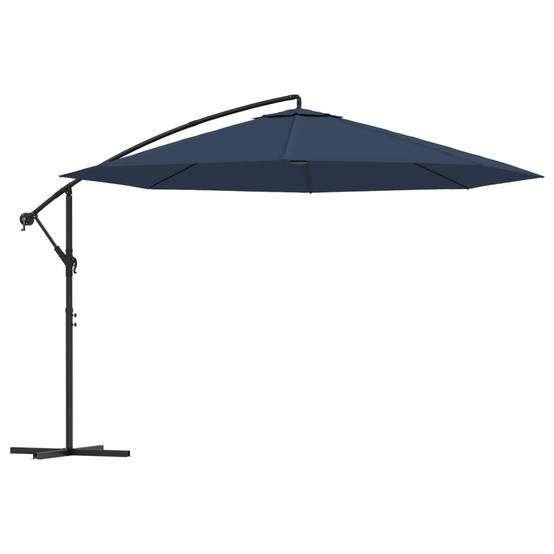 Parasol déporté aluminium et polyester bleu foncé 350 x 350 x 268 cm - PANGIVO - Image 2