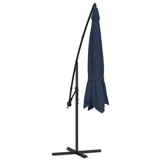 Parasol déporté aluminium et polyester bleu foncé 350 x 350 x 268 cm - PANGIVO - Image 6