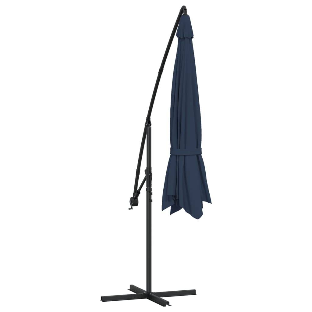 Parasol déporté aluminium et polyester bleu foncé 350 x 350 x 268 cm - PANGIVO - Image 6