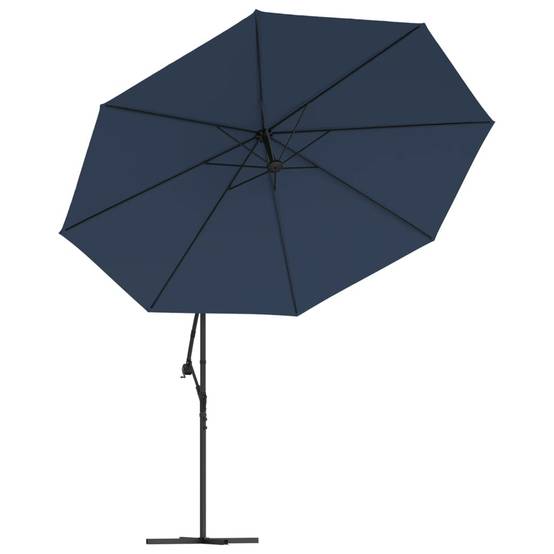 Parasol déporté aluminium et polyester bleu foncé 350 x 350 x 268 cm - PANGIVO - Image 4