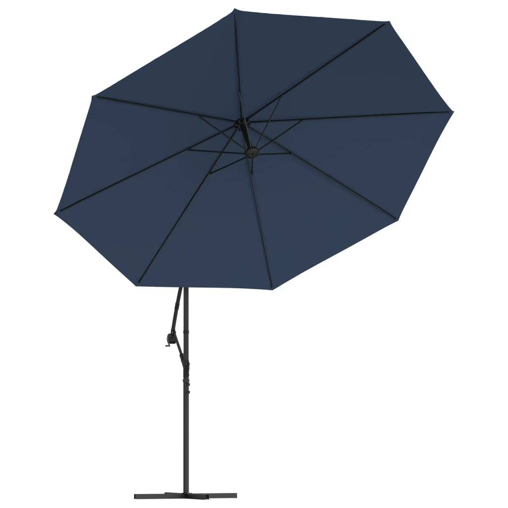 Parasol déporté aluminium et polyester bleu foncé 350 x 350 x 268 cm - PANGIVO - Image 4