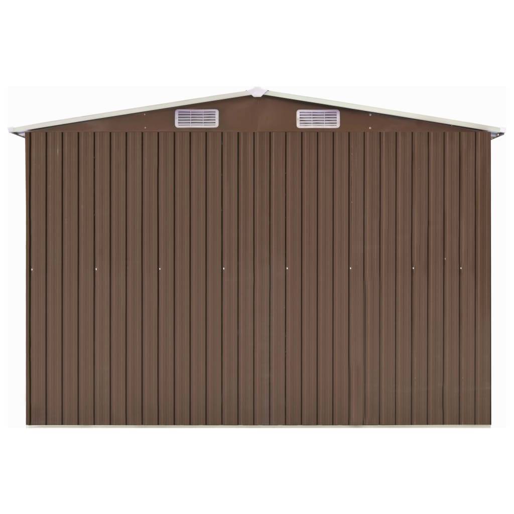 Helloshop26 - Abri de jardin cabane cabanon maison de stockage remise extérieur hangar outils robuste 257 x 779 x 181 cm acier galvanisé marron - Image 4