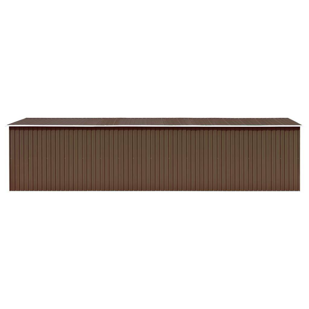 Helloshop26 - Abri de jardin cabane cabanon maison de stockage remise extérieur hangar outils robuste 257 x 779 x 181 cm acier galvanisé marron - Image 2