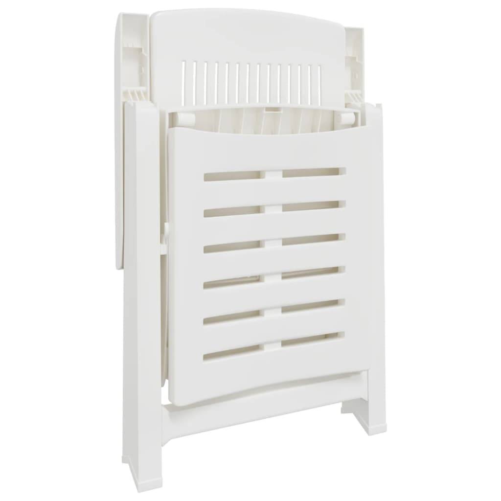 Maison Chic - Chaise longue | Transat | Bain de soleil blanc plastique - Image 7