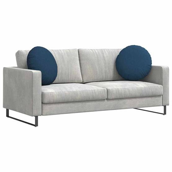 Jeu de 2 Grands Coussins Ronds Tissu Confortable pour Intérieur Design Bleu Ø 50 cm – ComfortXL Outdoor Living - Image 3
