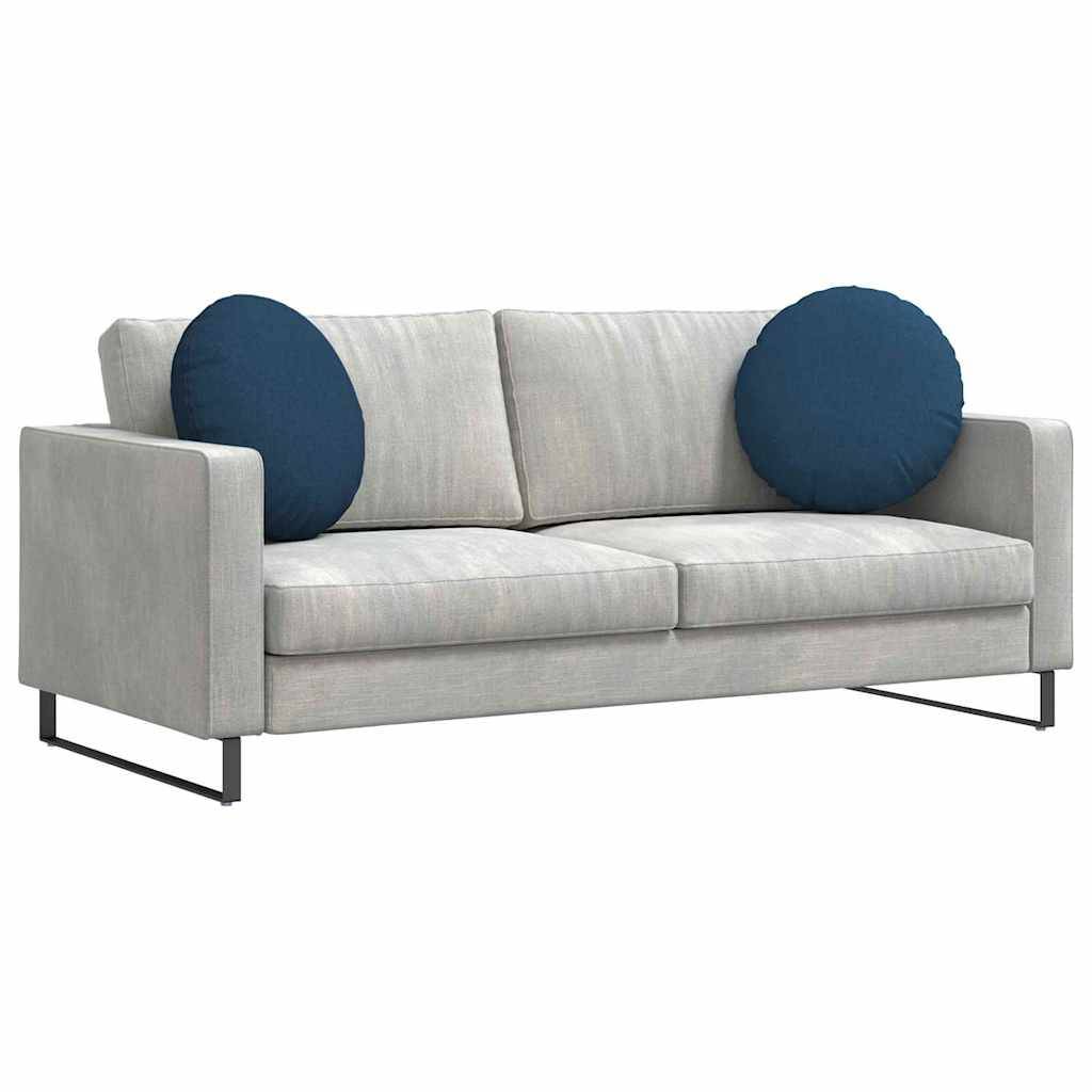 Jeu de 2 Grands Coussins Ronds Tissu Confortable pour Intérieur Design Bleu Ø 50 cm – ComfortXL Outdoor Living - Image 3
