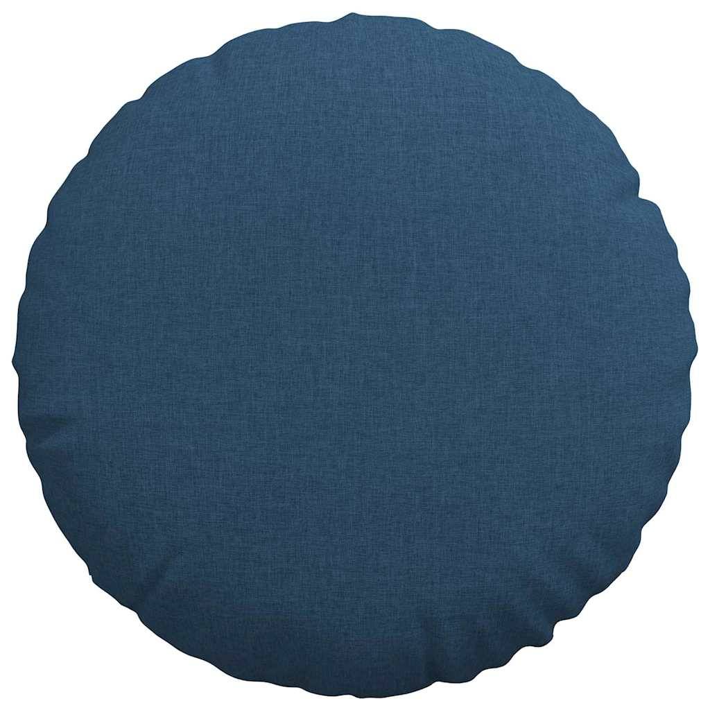 Jeu de 2 Grands Coussins Ronds Tissu Confortable pour Intérieur Design Bleu Ø 50 cm – ComfortXL Outdoor Living - Image 6