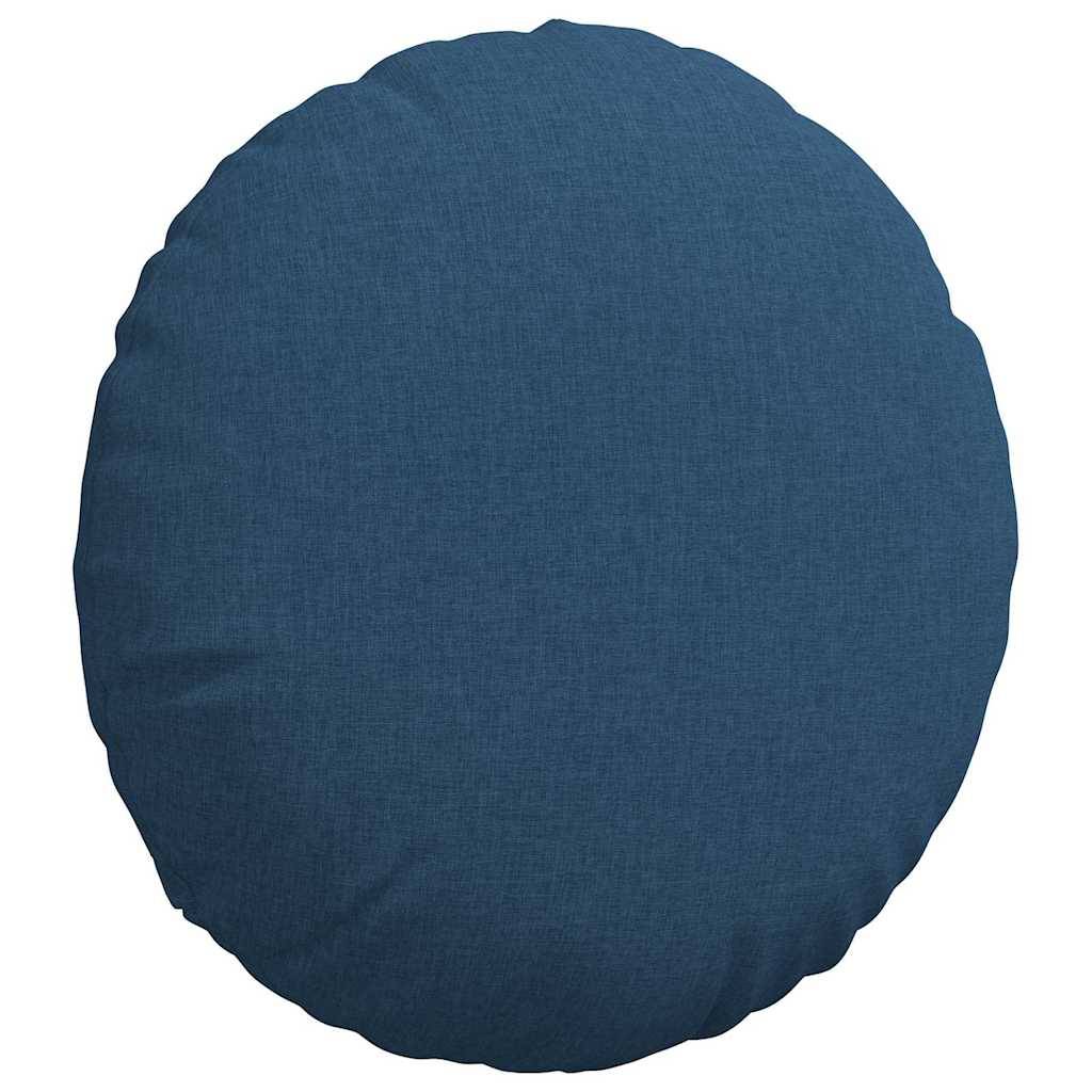 Jeu de 2 Grands Coussins Ronds Tissu Confortable pour Intérieur Design Bleu Ø 50 cm – ComfortXL Outdoor Living - Image 5
