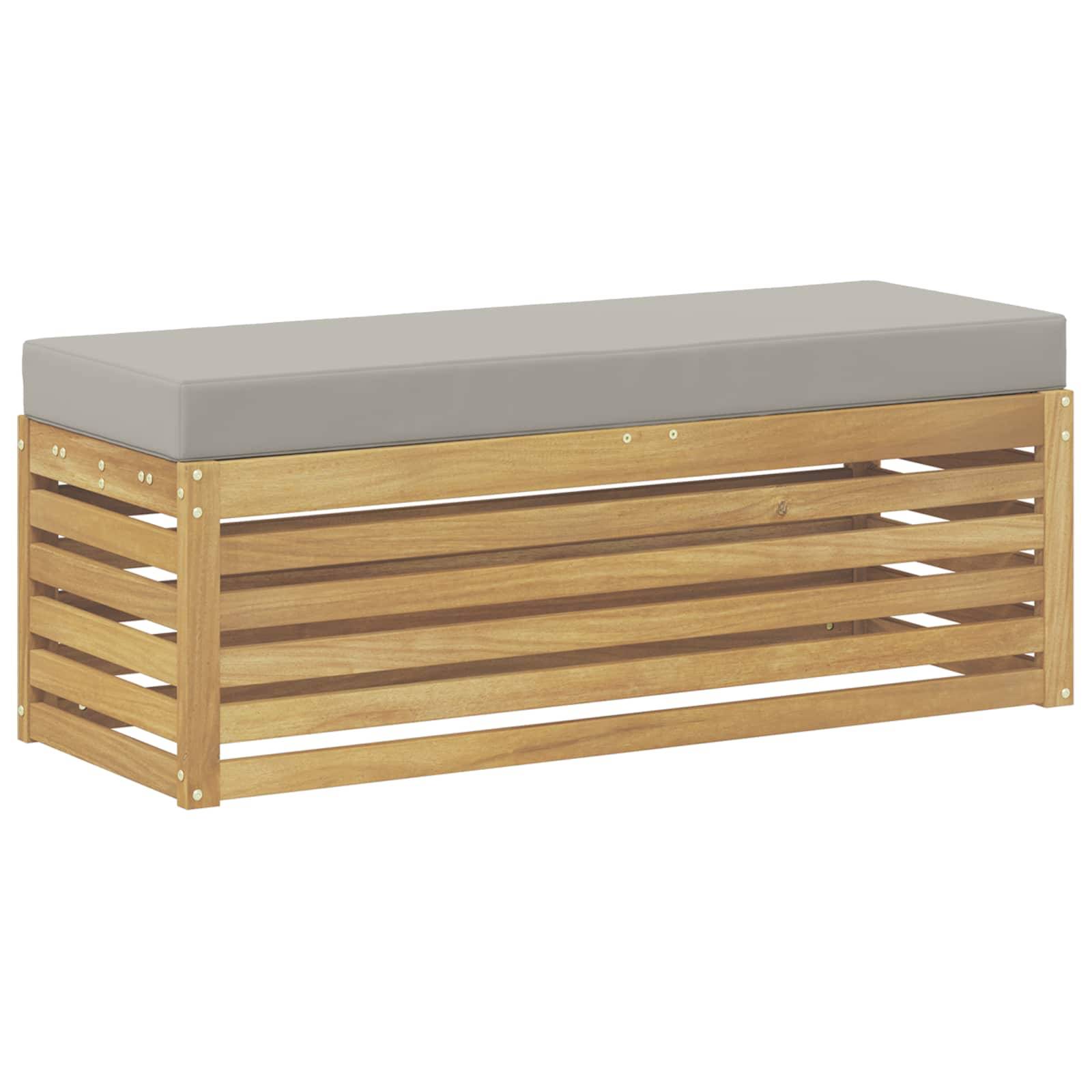 Vidaxl - Banc de Jardin Blanc 115 x 43 x 45 cm Bois d'Acacia Massif vidaXL 901693 - Image 2