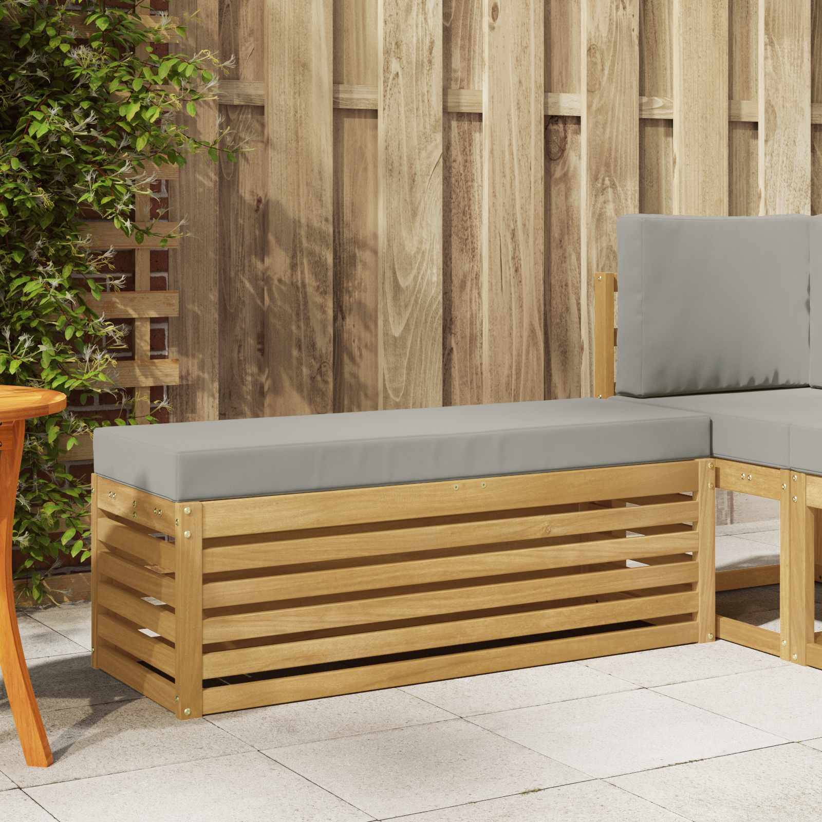 Vidaxl - Banc de Jardin Blanc 115 x 43 x 45 cm Bois d'Acacia Massif vidaXL 901693 - Image 1