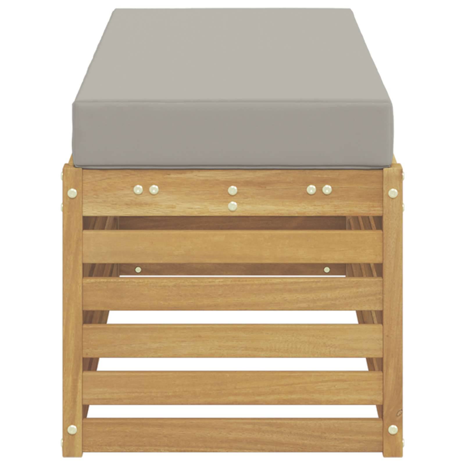 Vidaxl - Banc de Jardin Blanc 115 x 43 x 45 cm Bois d'Acacia Massif vidaXL 901693 - Image 5