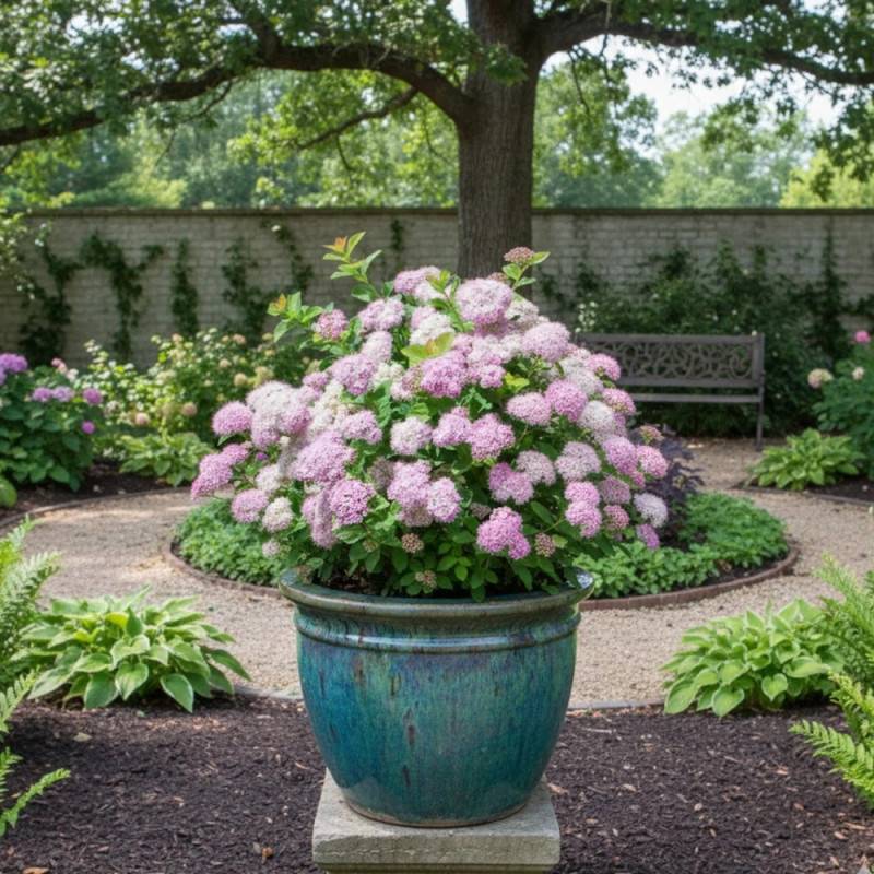 Spirée à feuilles de bouleau Pink Sparkler® 'COURISPI01', Spiraea à fleurs Rose - feuillage Caduc - Pot de 1,5L - 10/20 cm-  hauteur à maturité De 0,5 - Image 5