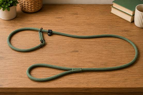 Laisse anti-traction Aiden kaki 1,3m 8mm - Image 3