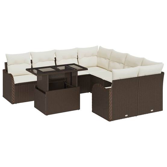 ComfortXL - Salon de Jardin 8 Places en Polyrotin Tressé Modulable avec Table Relevable Marron – ComfortXL Outdoor Living - Image 2