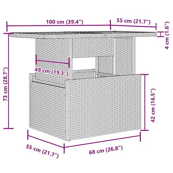 ComfortXL - Salon de Jardin 8 Places en Polyrotin Tressé Modulable avec Table Relevable Marron – ComfortXL Outdoor Living - Image 4