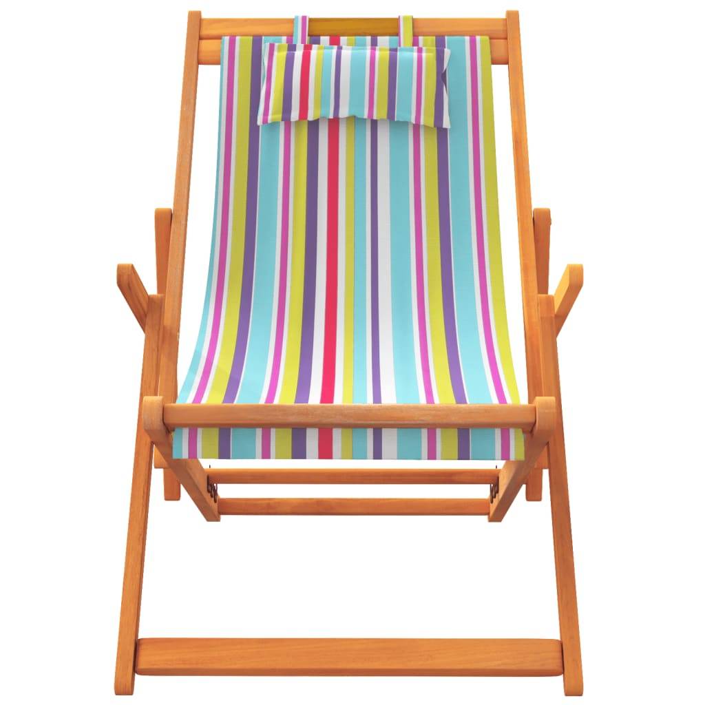 Chaises de plage pliables multicolore tissu 60 x 112/119/127 x 81/88,5/95 cm - PANGIVO - Image 4