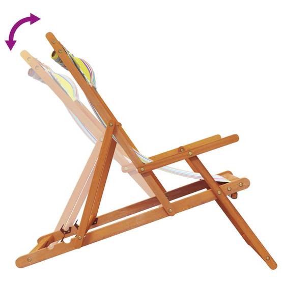 Chaises de plage pliables multicolore tissu 60 x 112/119/127 x 81/88,5/95 cm - PANGIVO - Image 7