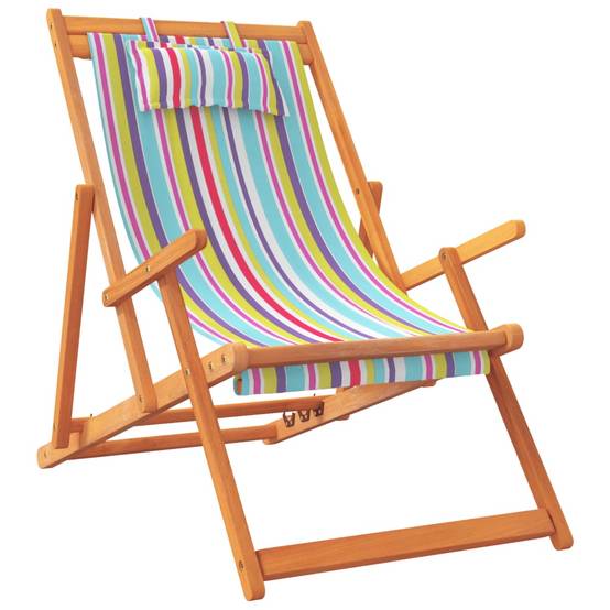 Chaises de plage pliables multicolore tissu 60 x 112/119/127 x 81/88,5/95 cm - PANGIVO - Image 3