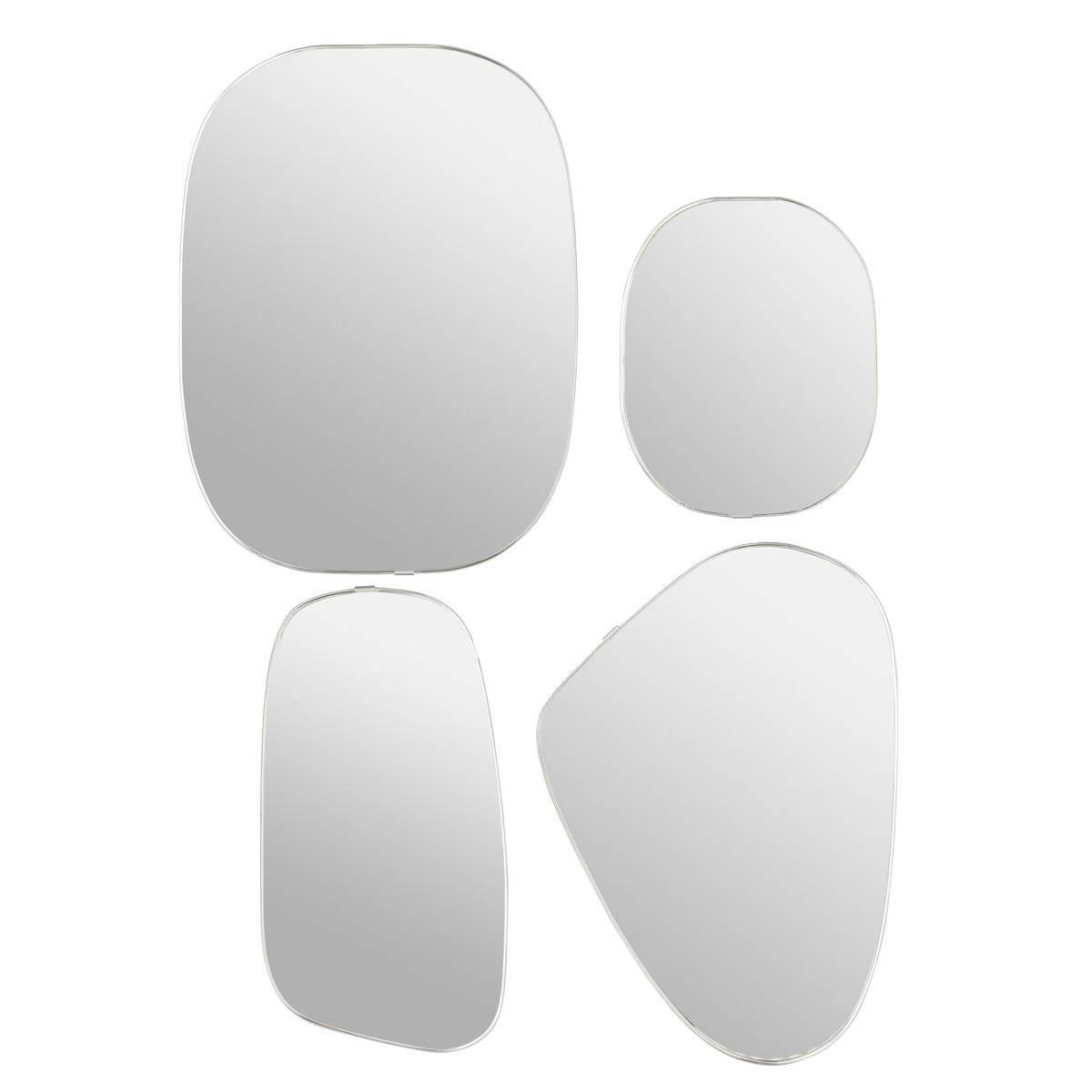 Lot de 4 Miroirs Muraux "Roman" 40cm Argent - Image 1