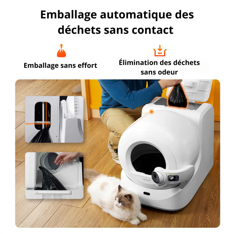 Robot litière autonettoyante avec caméra Purobot Ultra Robot HD, IA intégrée et application mobile – Petkit - Image 4