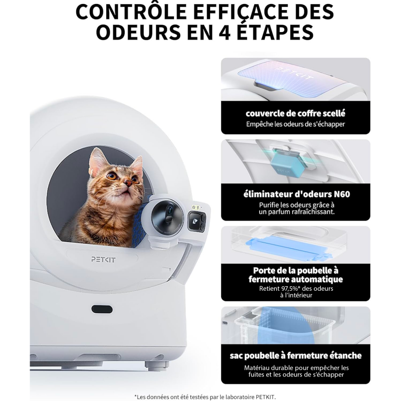 Robot litière autonettoyante avec caméra Purobot Ultra Robot HD, IA intégrée et application mobile – Petkit - Image 6