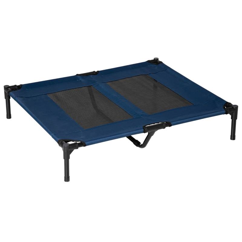 Lit de camp pour chien extérieur 91.5 x 76.2 x 18 cm métal fer tissu oxford 600D bleu - PANGIVO - Image 1