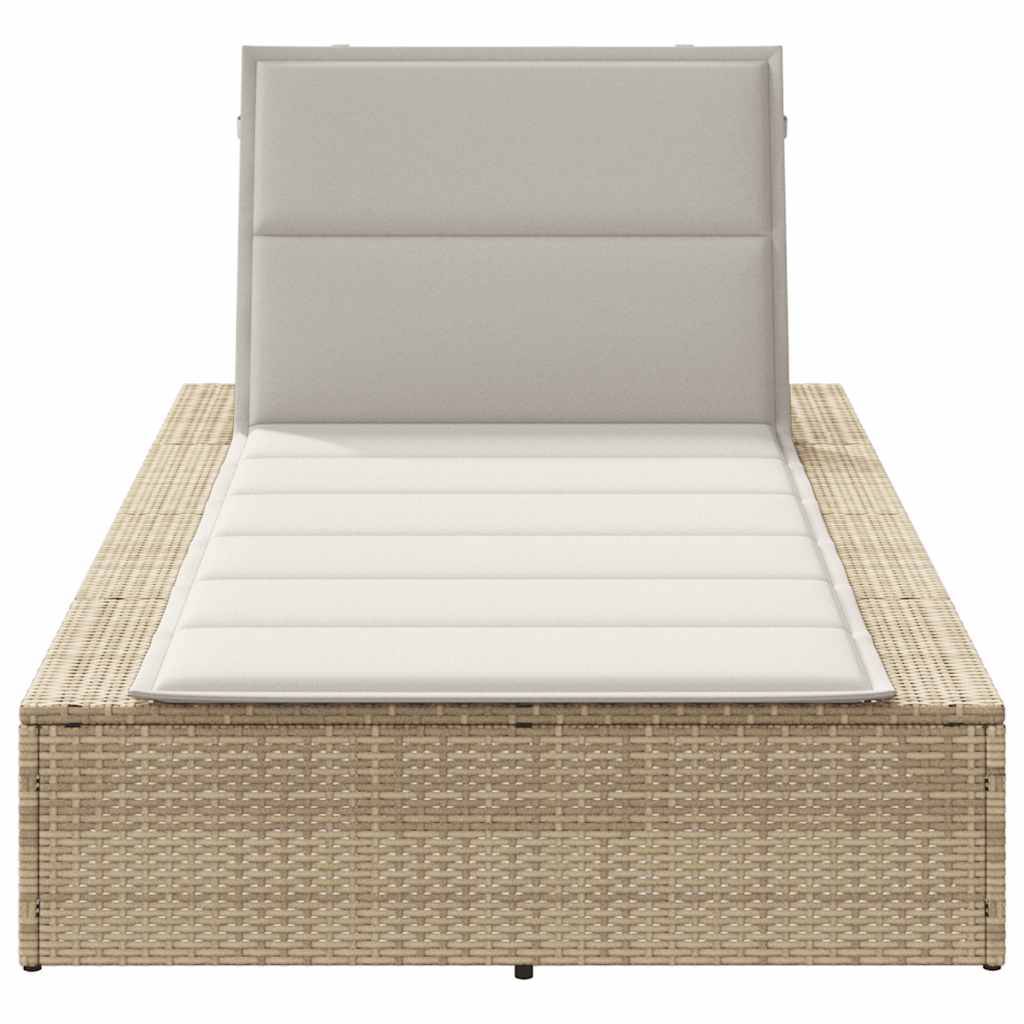 PANGIVO - Transat avec coussin flottant beige résines tressée 210 x 100 x 79 cm, Poids :22.8kg - PANGIVO - Image 4